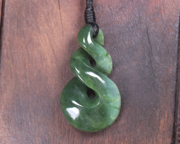 Twist carved from Kawakawa Pounamu - NZ Greenstone