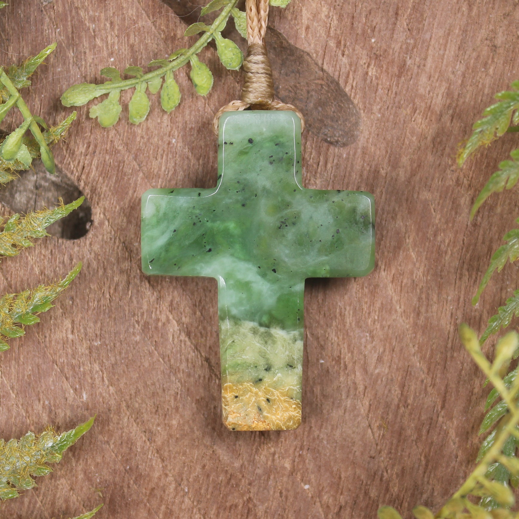 NZ Greenstone Cross pendant 
