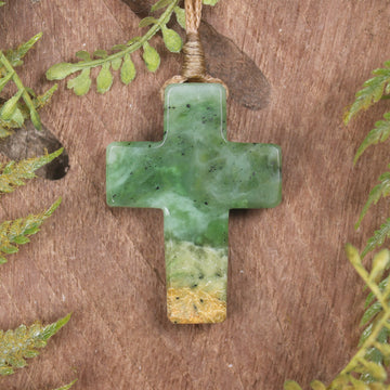 NZ Greenstone Cross pendant 