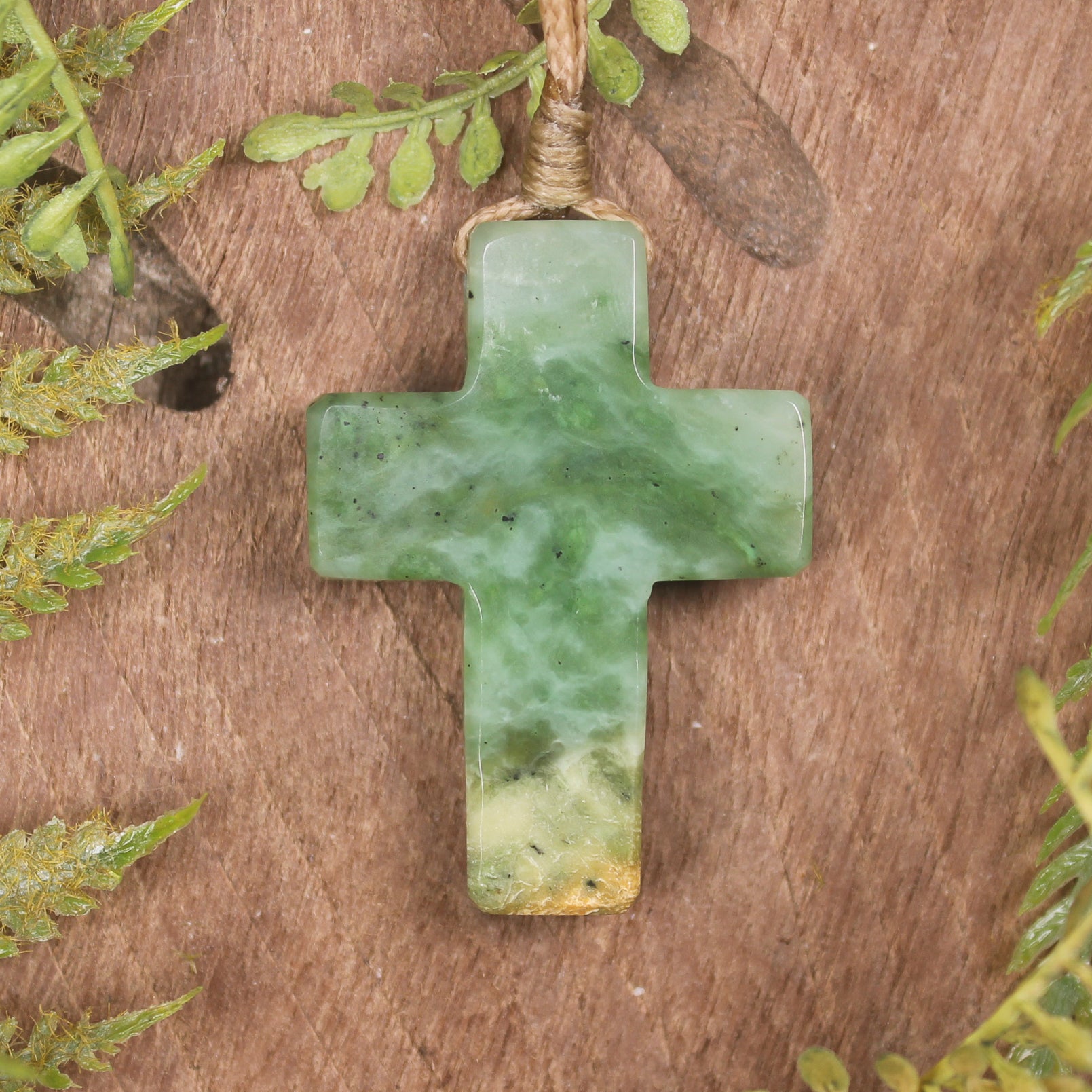 NZ Greenstone Cross pendant 