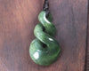 Twist carved from Kawakawa Pounamu - NZ Greenstone