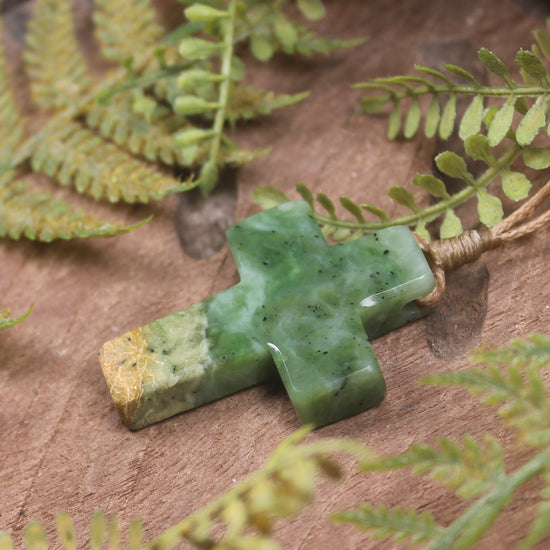 NZ Greenstone Cross pendant 