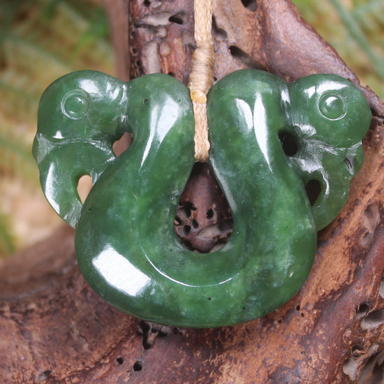 Pekapeka Pendant carved from Hapopo Pounamu - NZ Greenstone