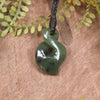 Twist or Pikorua carved from Hapopo Pounamu - NZ Greenstone