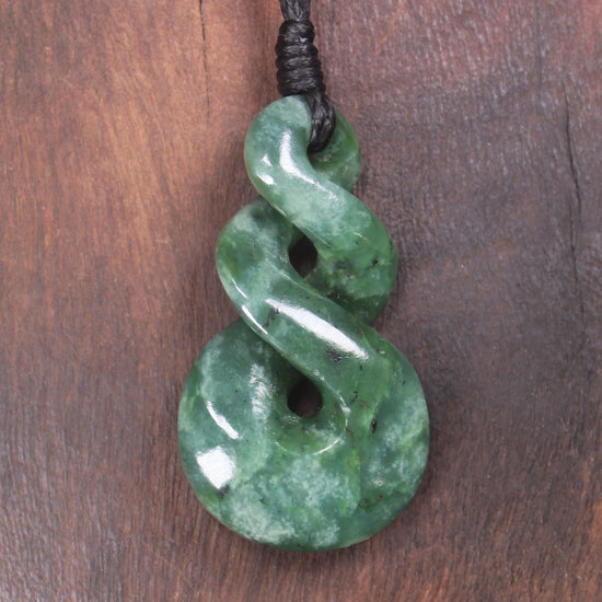 Twist carved from Kawakawa Pounamu - NZ Greenstone