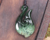 Hei Matau or Fish Hook carved from Kawakawa Pounamu - NZ Greenstone