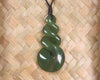 Framed Hapopo Pounamu Twist Pendant - NZ Greenstone