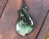 Hei Matau or Fish Hook carved from Kawakawa Pounamu - NZ Greenstone