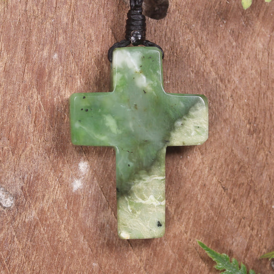 NZ Greenstone Cross pendant 