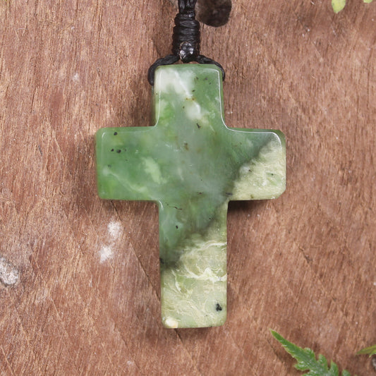 NZ Greenstone Cross pendant 