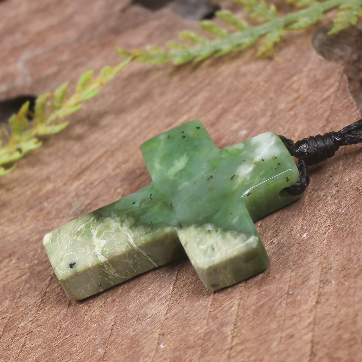 NZ Greenstone Cross pendant 