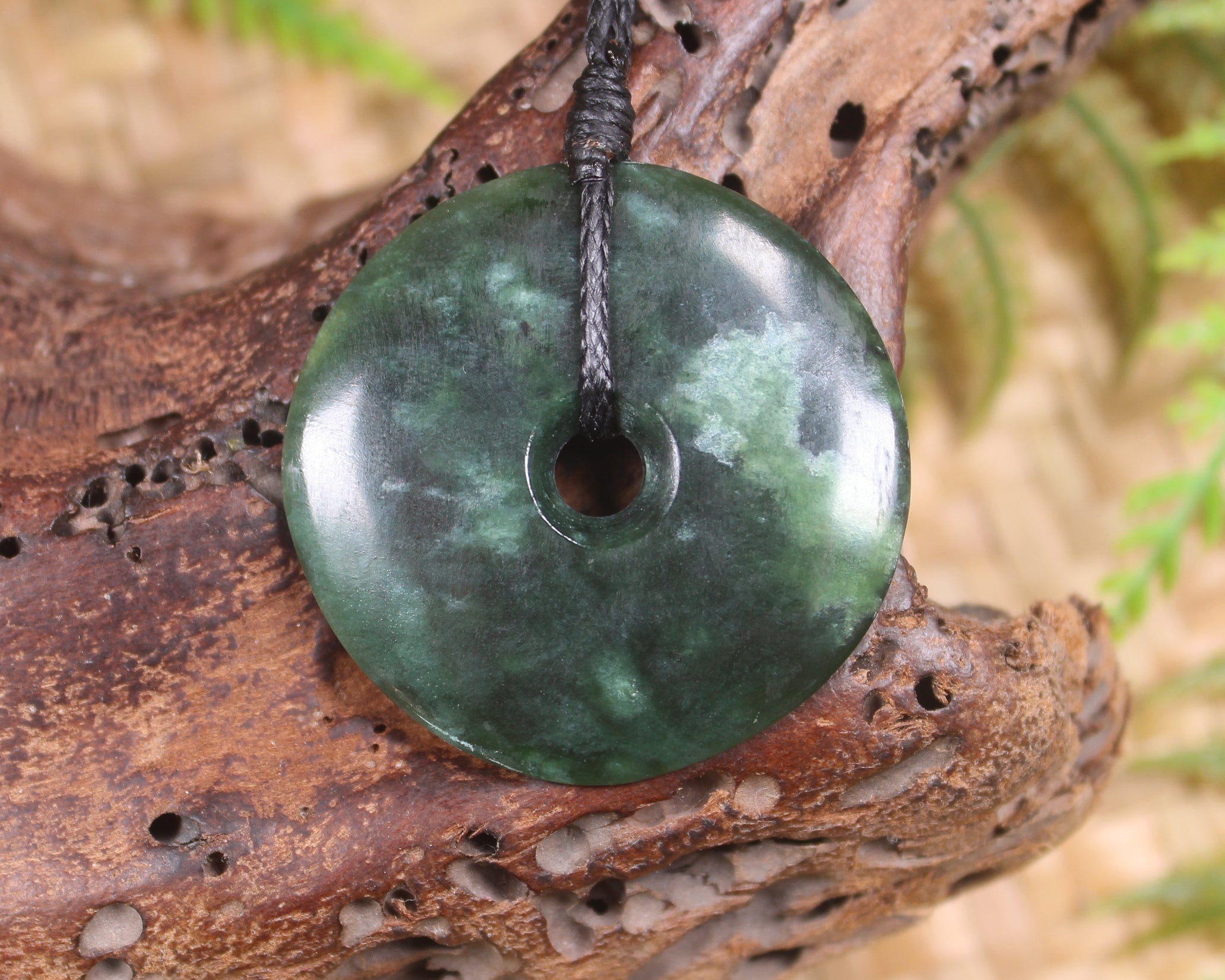 Porowhita or Pi Stone carved from Kawakawa Pounamu - NZ Greenstone