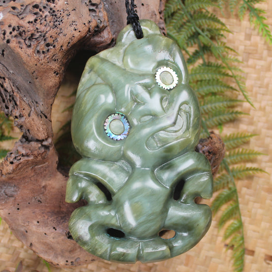 Hei Tiki carved from Inanga Pounamu - NZ Greenstone