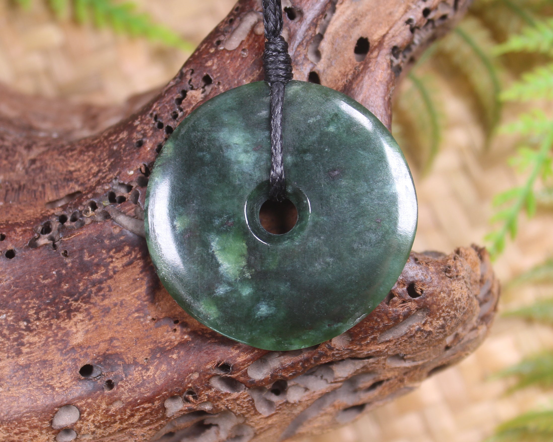 Porowhita or Pi Stone carved from Kawakawa Pounamu - NZ Greenstone