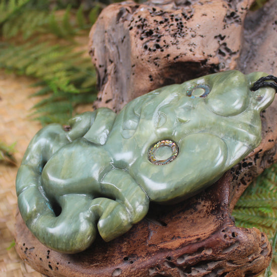 Hei Tiki carved from Inanga Pounamu - NZ Greenstone