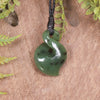 Twist or Pikorua carved from Hapopo Pounamu - NZ Greenstone