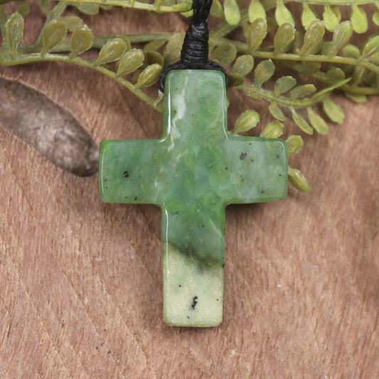 NZ Greenstone Cross pendant 