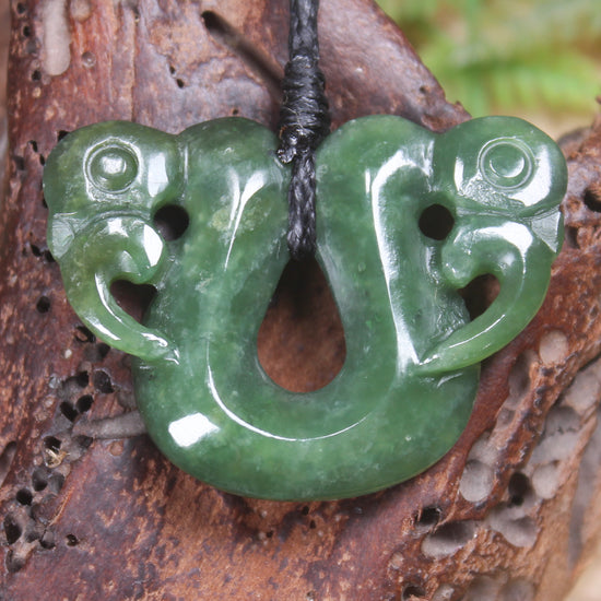 Pekapeka Pendant carved from Hapopo Pounamu - NZ Greenstone