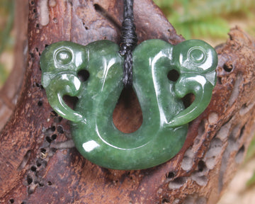 Pekapeka Pendant carved from Hapopo Pounamu - NZ Greenstone