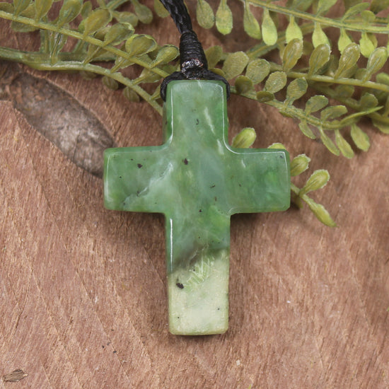 NZ Greenstone Cross pendant 