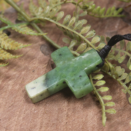 NZ Greenstone Cross pendant 