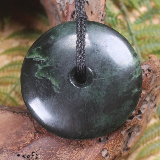 Porowhita or Pi Stone carved from Kawakawa Pounamu - NZ Greenstone