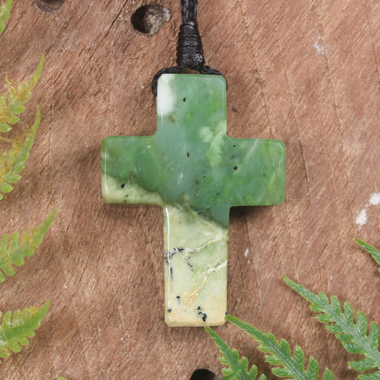NZ Greenstone Cross pendant 