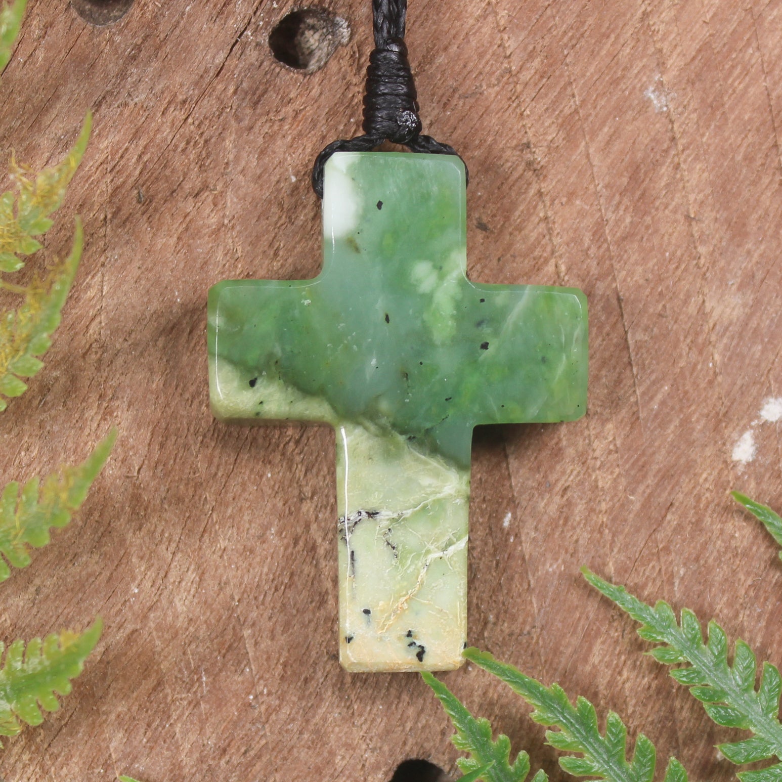 NZ Greenstone Cross pendant 