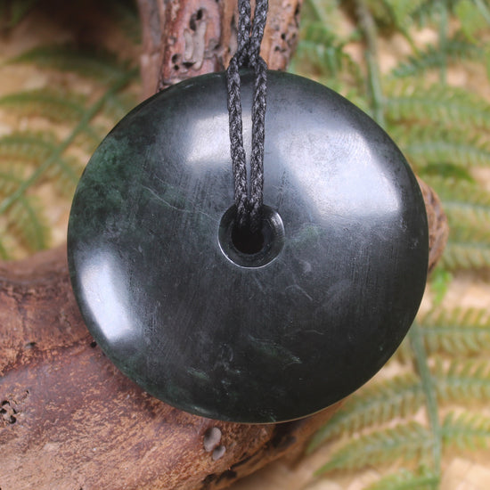 Porowhita or Pi Stone carved from Kawakawa Pounamu - NZ Greenstone