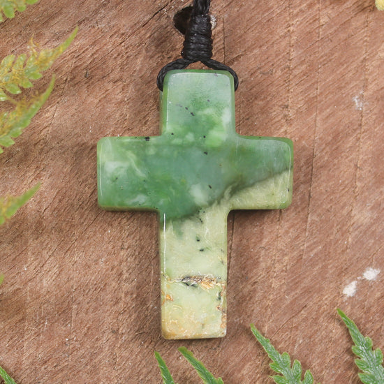 NZ Greenstone Cross pendant 