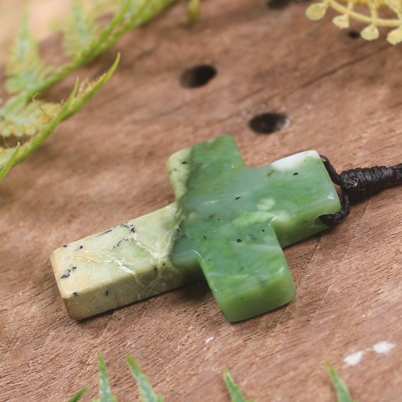 NZ Greenstone Cross pendant 