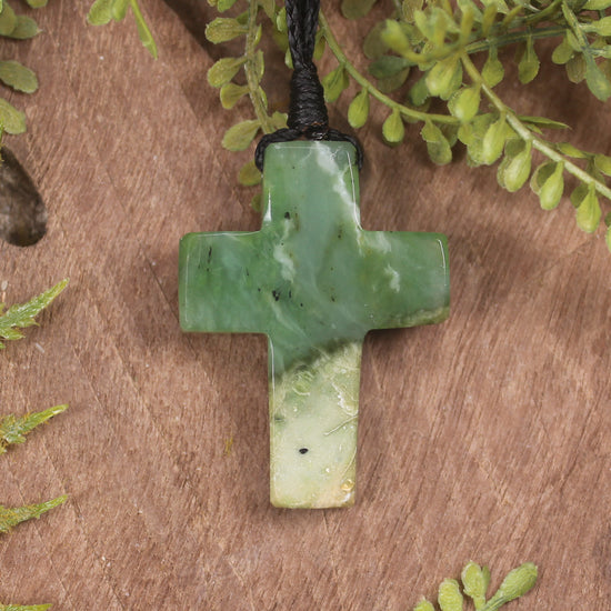 NZ Greenstone Cross pendant 