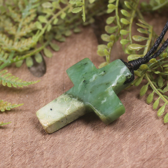 NZ Greenstone Cross pendant 