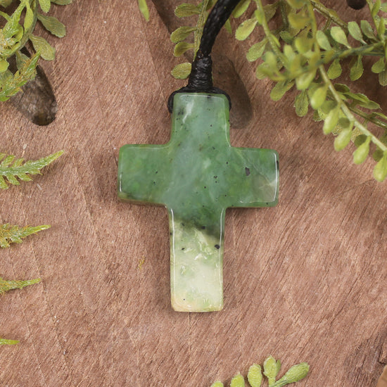 NZ Greenstone Cross pendant 