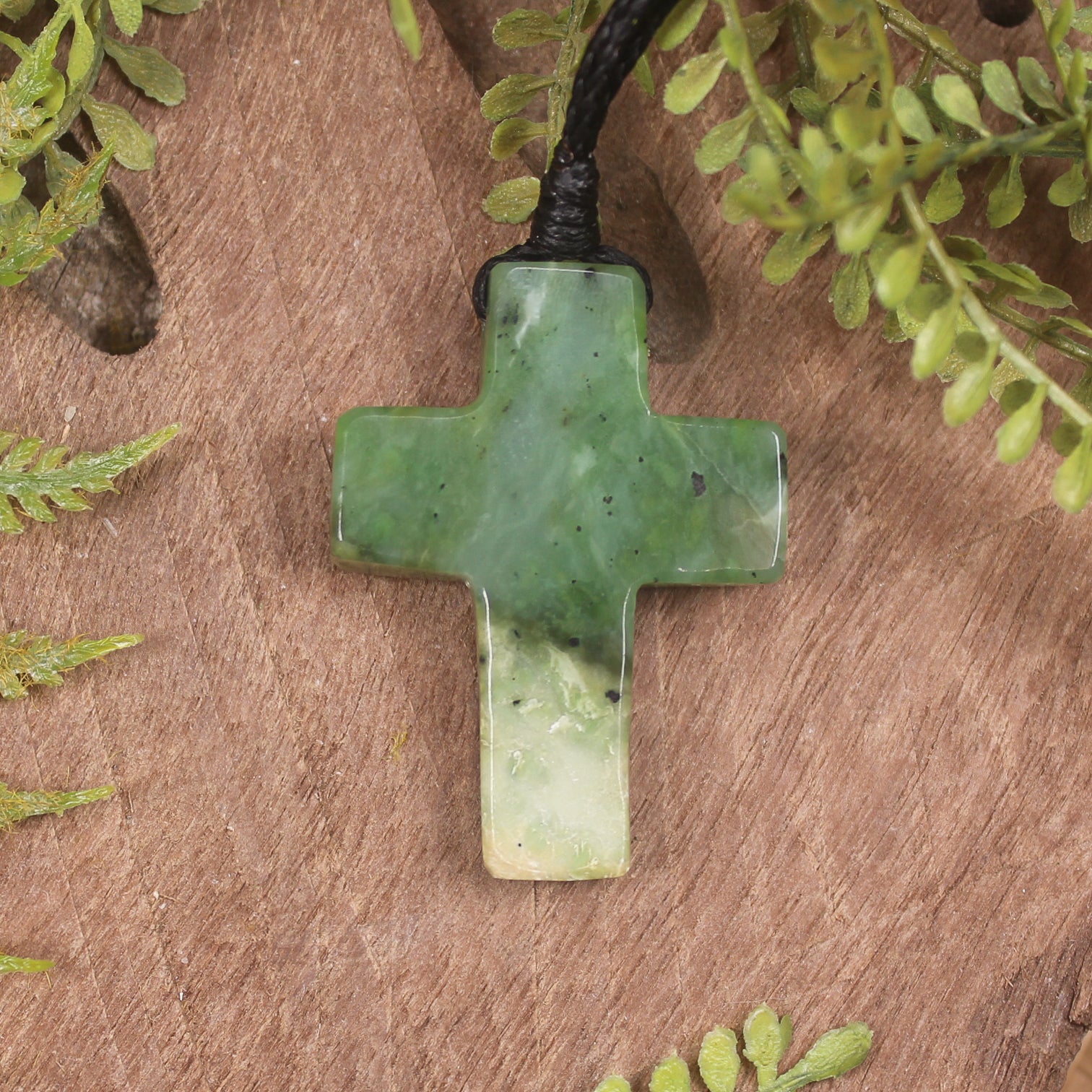 NZ Greenstone Cross pendant 
