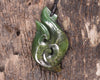 Hei Matau or Fish Hook carved from Hapopo Pounamu - NZ Greenstone