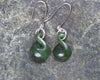 Twist Earrings carved from Hapopo Pounamu - NZ Greenstone