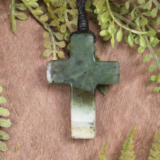 NZ Greenstone Cross pendant 