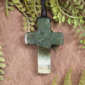 NZ Greenstone Cross pendant 