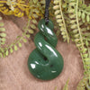 Twist or Pikorua carved from Hapopo Pounamu - NZ Greenstone