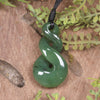 Twist or Pikorua carved from Hapopo Pounamu - NZ Greenstone