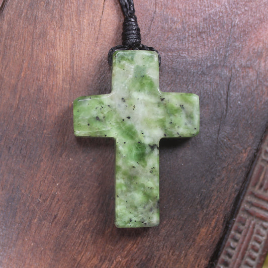NZ Greenstone Cross pendant 