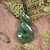 Twist or Pikorua carved from Hapopo Pounamu - NZ Greenstone