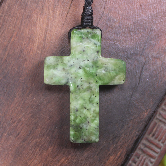 NZ Greenstone Cross pendant 