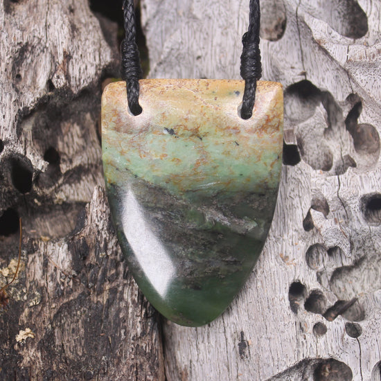 Taniwha Tooth or Niho carved from Flower Jade Pounamu - NZ Greenstone