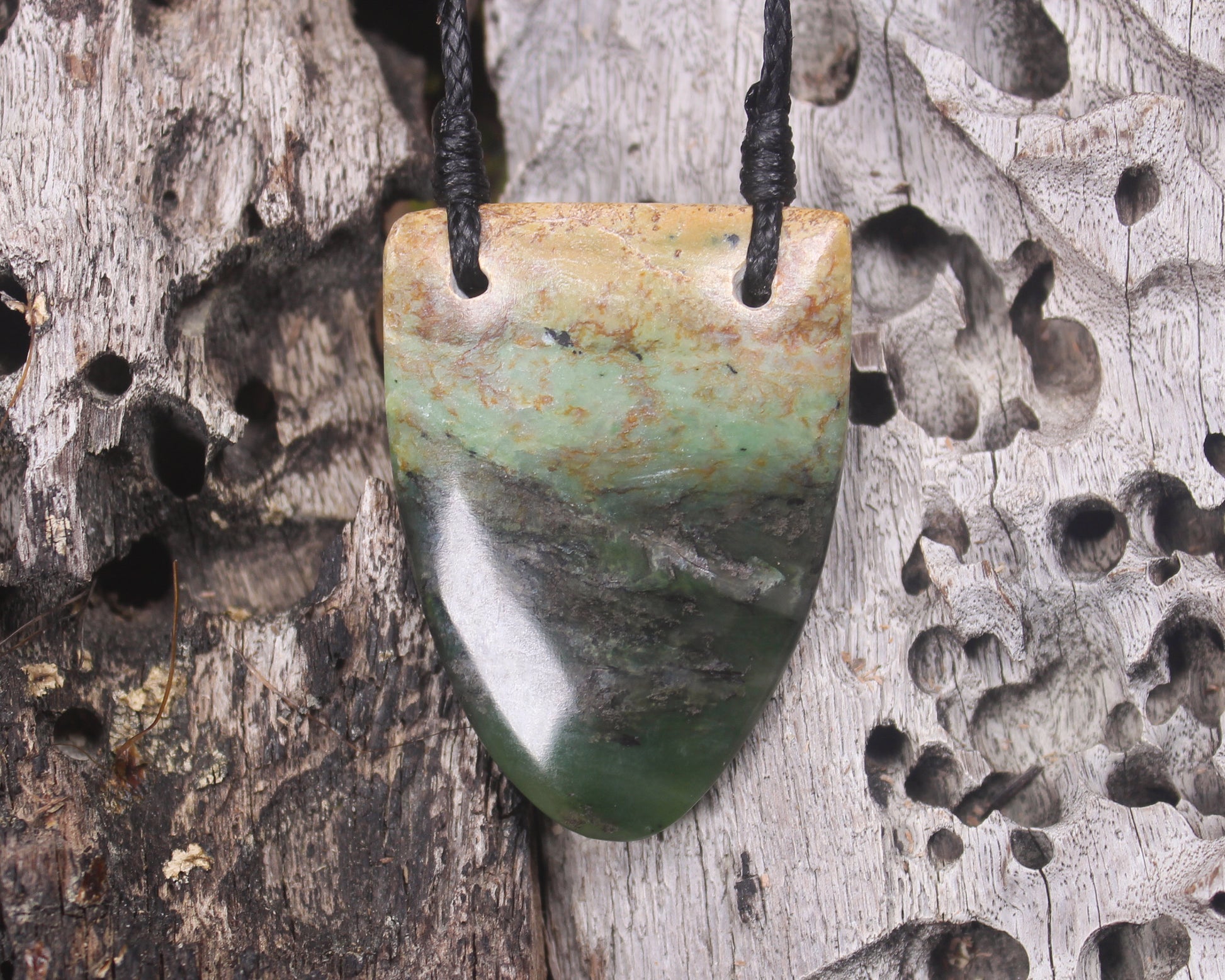 Taniwha Tooth or Niho carved from Flower Jade Pounamu - NZ Greenstone
