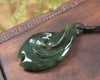 Hei Matau or Fish Hook carved from Kawakawa Pounamu - NZ Greenstone