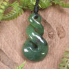 Twist or Pikorua carved from Hapopo Pounamu - NZ Greenstone