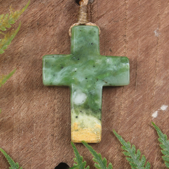 NZ Greenstone Cross pendant 