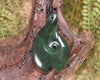 Hei Matau or Fish Hook carved from Kawakawa Pounamu - NZ Greenstone